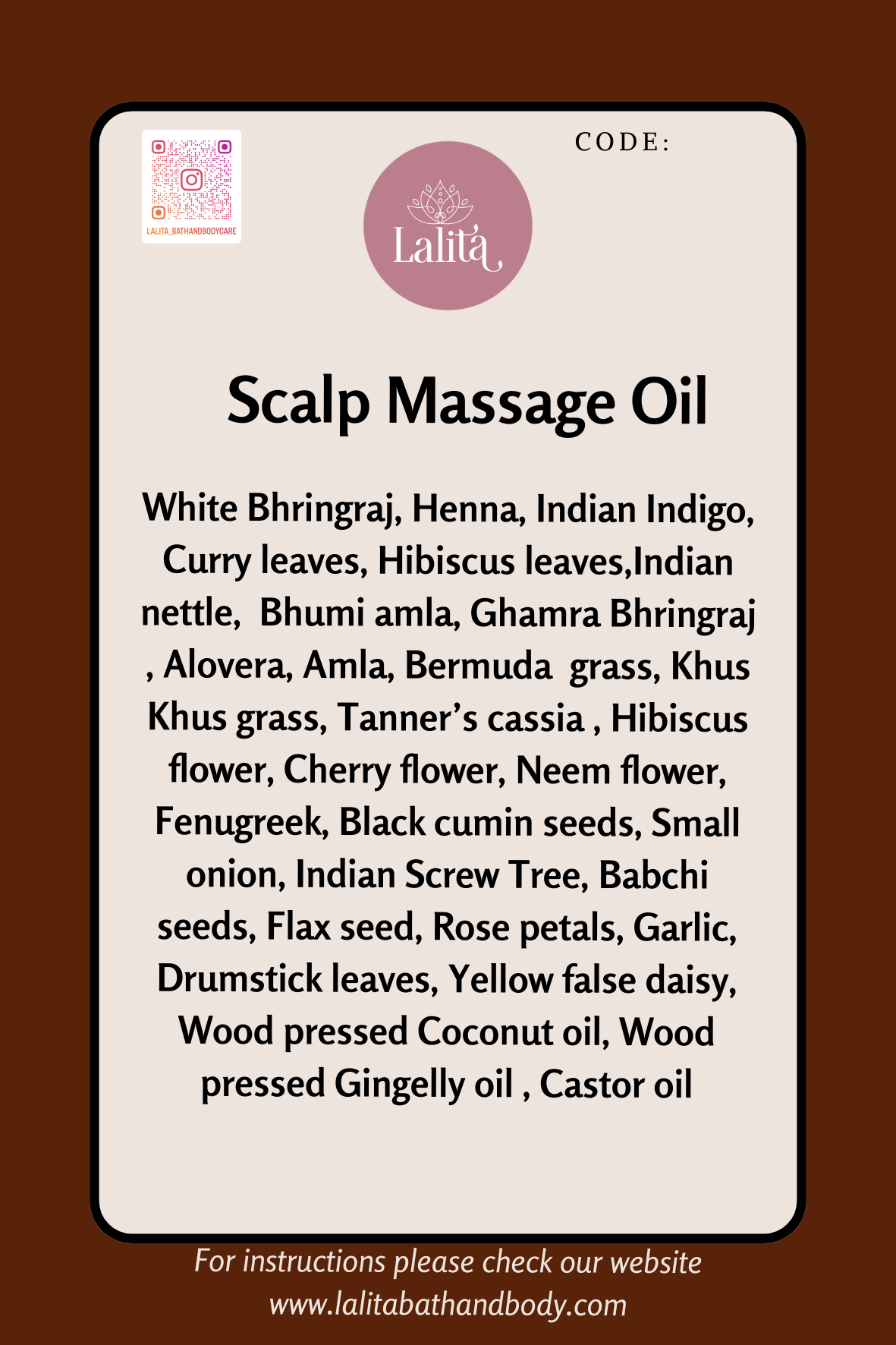 Scalp Massage Oil
