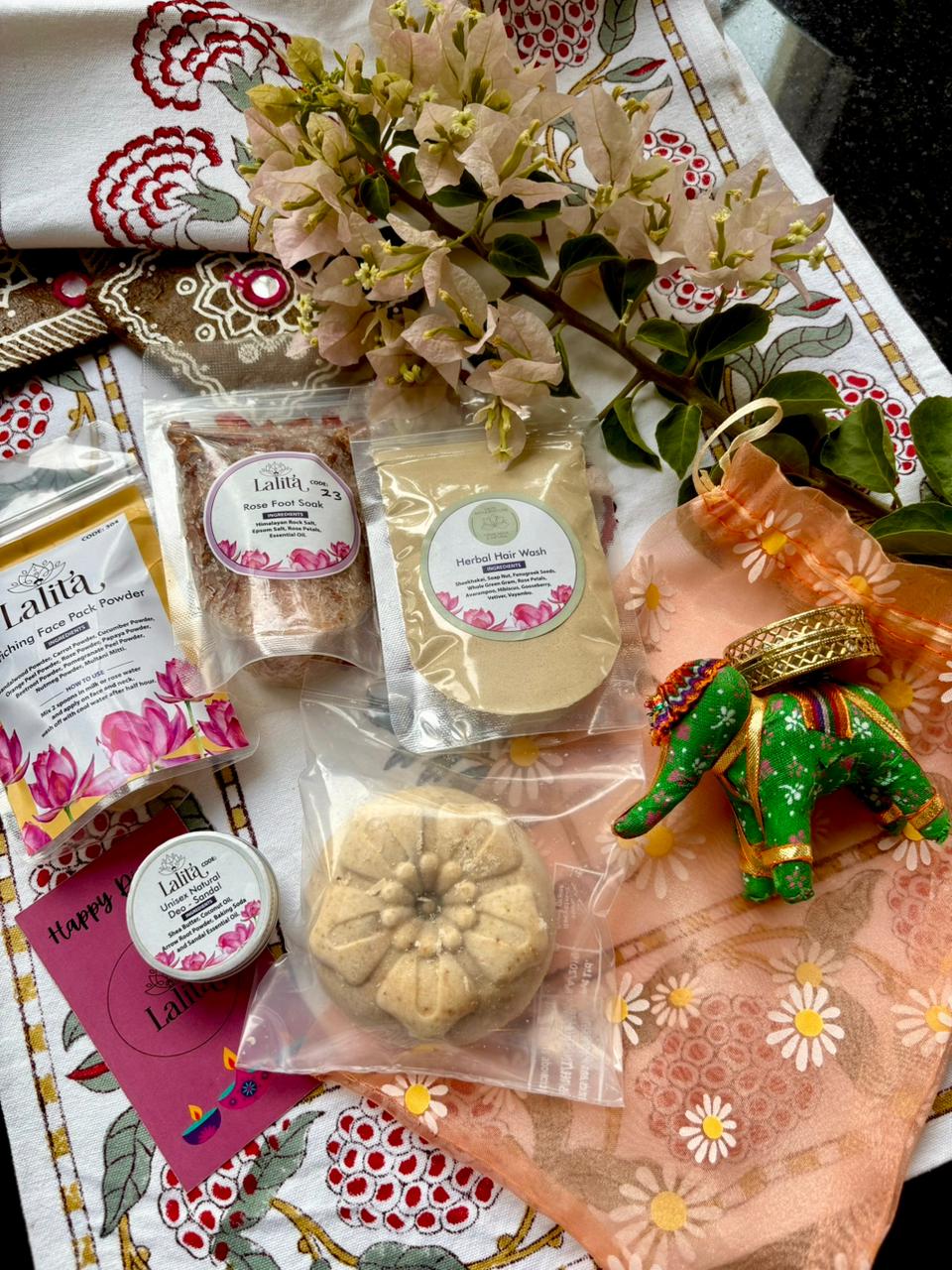 Diwali Gift Pack 1 - Peach Organza bag