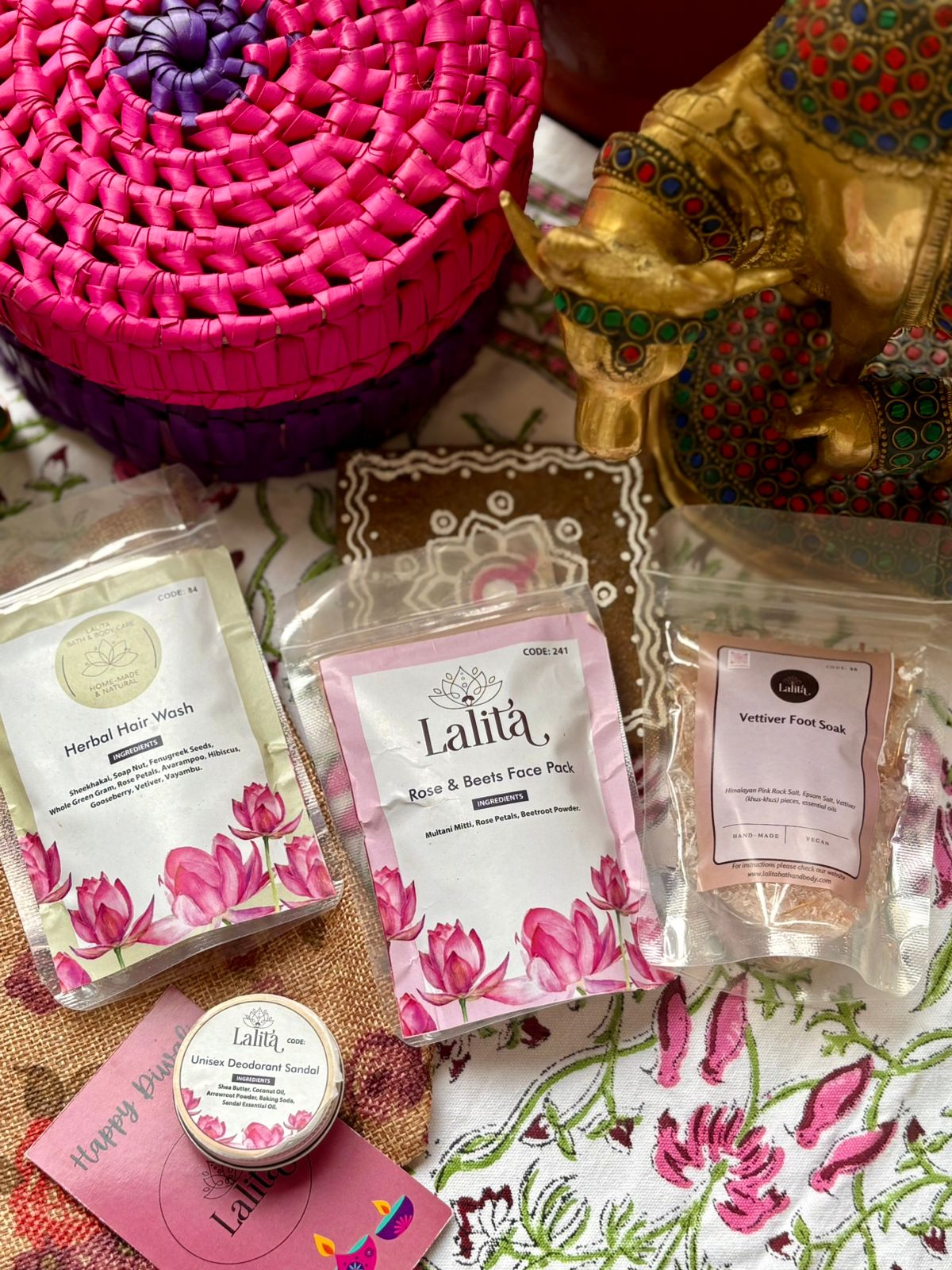 Diwali Gift Pack 2 - Floral Jute potli