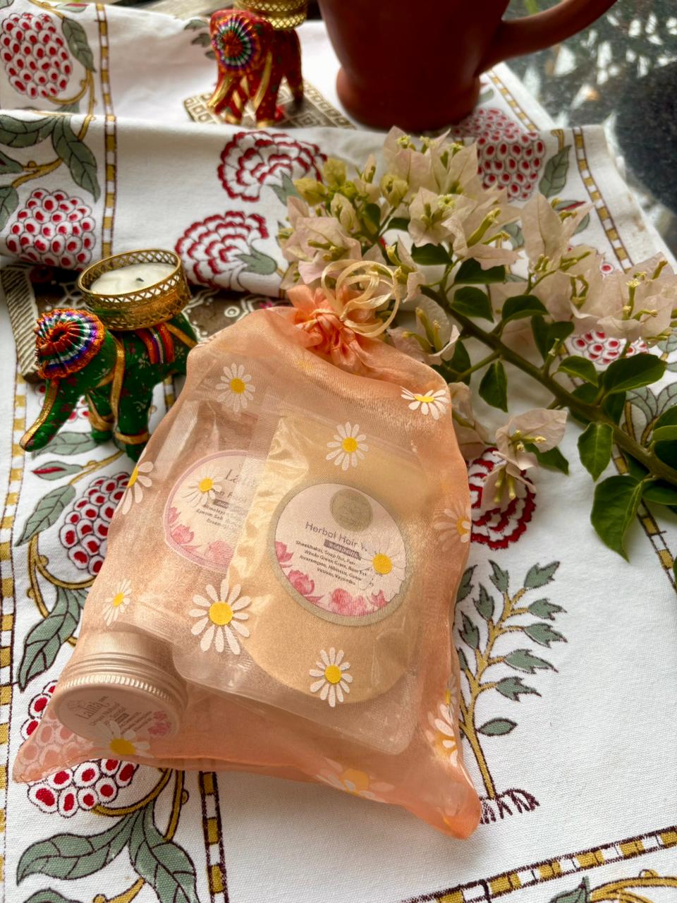 Diwali Gift Pack 1 - Peach Organza bag