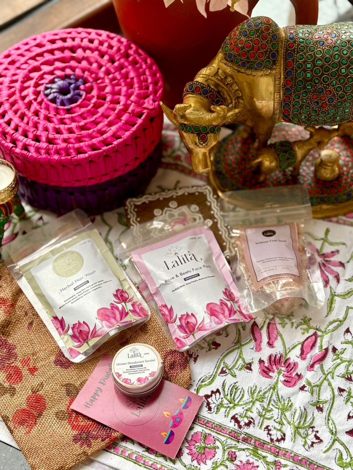 Diwali Gift Pack 2 - Floral Jute potli